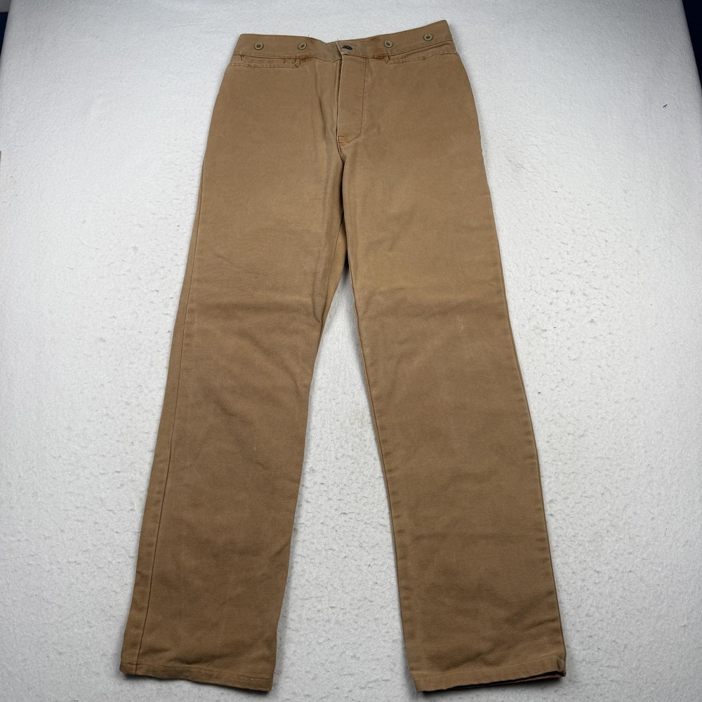 Wah Maker Pants Mens 32x31 Beige Canvas Western Workwear Adjustable Back USA